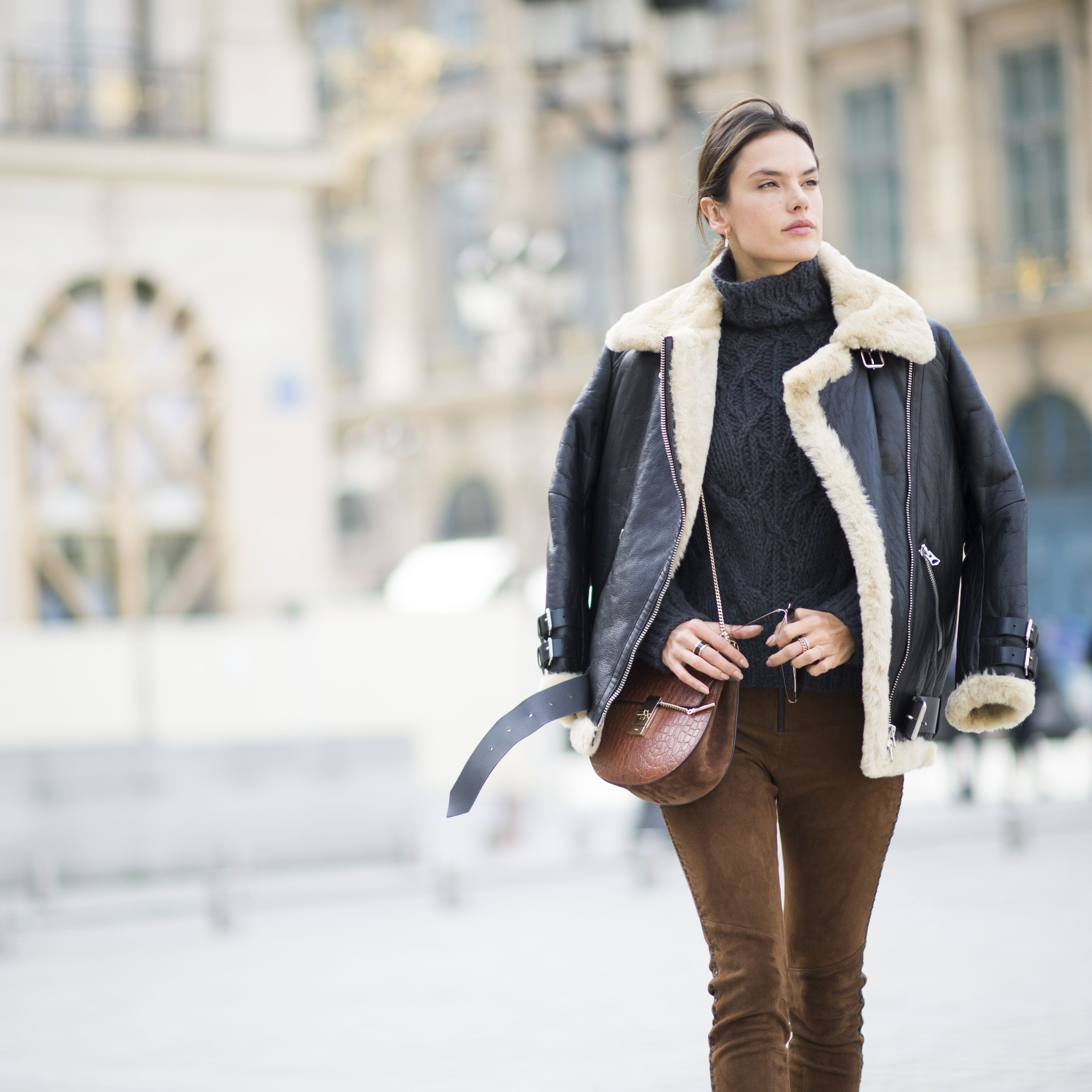women wearing aviator jacket